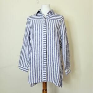 Yuvita Striped Oversized Linen Tunic